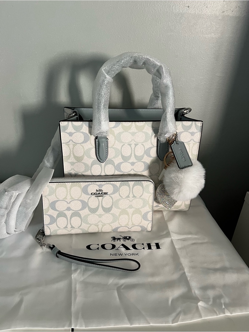 Coach Maggie Small Tote Bag
In Signature Canvas With Matching Wallet